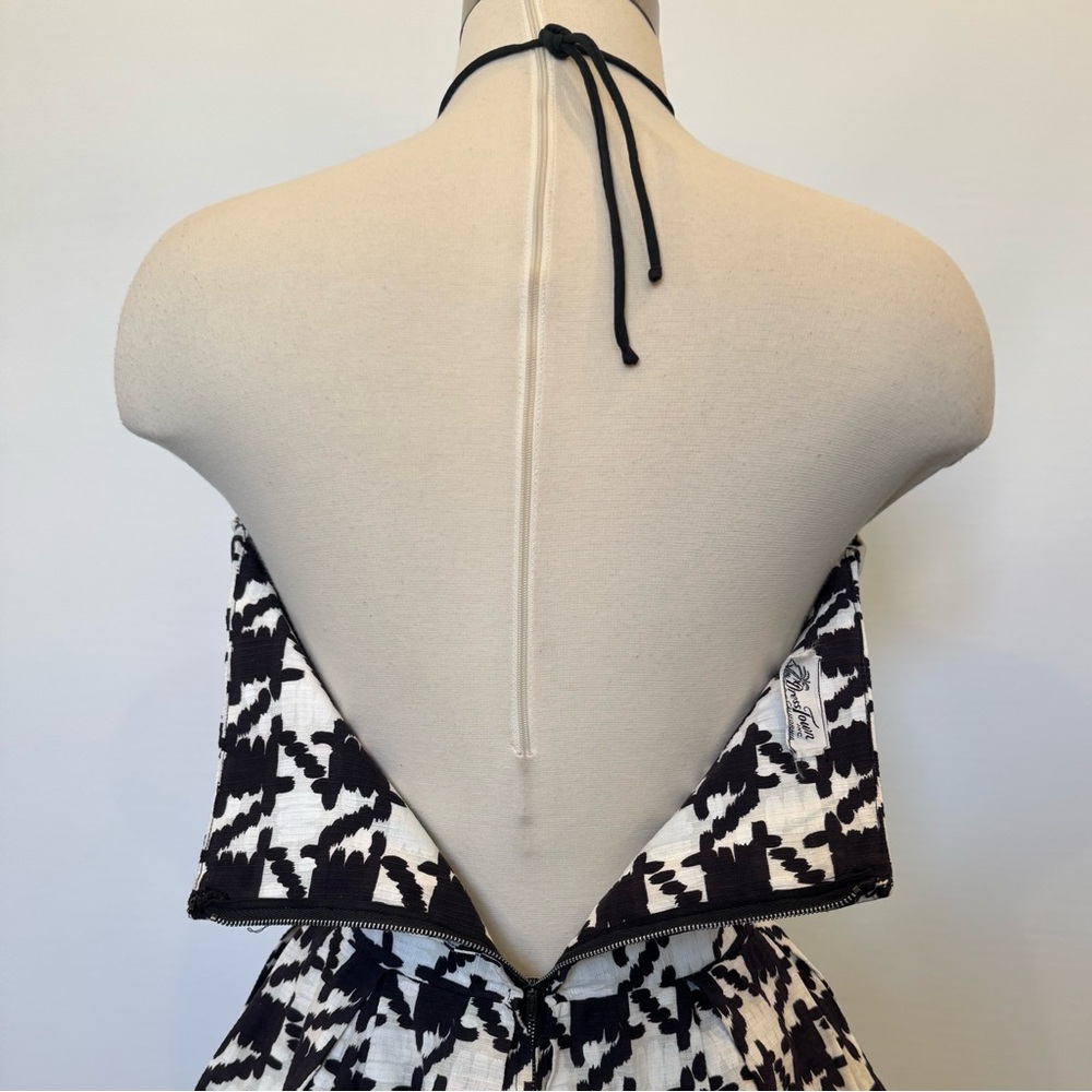 Vintage 50s 60s Houndstooth Check Strapless New Look Fit Flare Party Dress Town - Picture 4 of 12